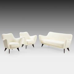 Giulia Veronesi Pair of Perla Armchairs in Ivory Velvet - 1905154