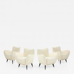 Giulia Veronesi Set of 4 Perla Armchairs by Giulia Veronesi for ISA Bergamo Italy 1952 - 2357284