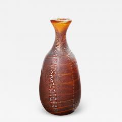 Giulio Radi Giulio Radi Amber Glass Vase with Silver Foil Ca 1950 - 2162433