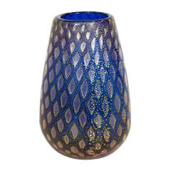 Giulio Radi Giulio Radi Blue Glass Vase with Silver Foil 1950 - 2092202