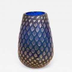 Giulio Radi Giulio Radi Blue Glass Vase with Silver Foil 1950 - 2094565