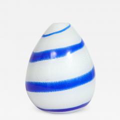 Giulio Radi Giulio Radi Hand Blown Glass Vase with Silver Foil and Blue Spiral ca 1950 - 2052368