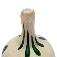 Giulio Radi Giulio Radi Hand Blown Vase with Silver Foil and Blue and Green Murrhines 1950 - 3637301