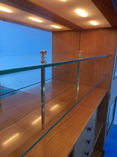 Giuseppe Anzani Italian Mid Century Sideboard Cabinet Bar with inlays by Giuseppe Anzani 1950s - 4357028