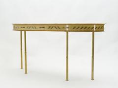 Giuseppe Anzani Unique Italian brass goatskin marble console table by Giuseppe Anzani 1950s - 1555828