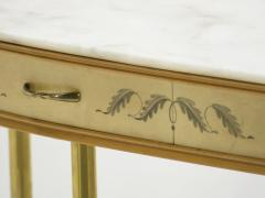Giuseppe Anzani Unique Italian brass goatskin marble console table by Giuseppe Anzani 1950s - 1555830