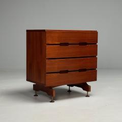 Giuseppe Brusadelli Italian Mid Century Modern Nightstands Teak Brass - 3837413