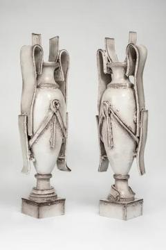 Giuseppe Ducrot PAIR OF WHITE AMPHORAES - 2820629