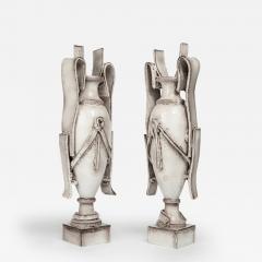 Giuseppe Ducrot PAIR OF WHITE AMPHORAES - 2823259