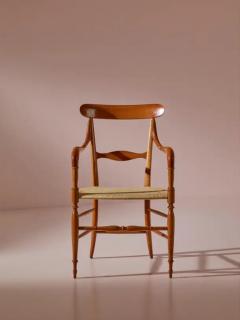 Giuseppe Gaetano Descalzi Fratelli Levaggi pair of cherrywood Campanino chairs Chiavari Italy 1960s - 3476134