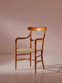 Giuseppe Gaetano Descalzi Fratelli Levaggi pair of cherrywood Campanino chairs Chiavari Italy 1960s - 3476135