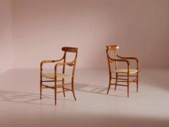 Giuseppe Gaetano Descalzi Fratelli Levaggi pair of cherrywood Campanino chairs Chiavari Italy 1960s - 3476145