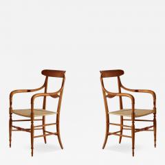 Giuseppe Gaetano Descalzi Fratelli Levaggi pair of cherrywood Campanino chairs Chiavari Italy 1960s - 3590943