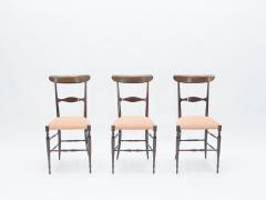 Giuseppe Gaetano Descalzi Rare set of six Campanino Chiavari walnut chairs by Fratelli Levaggi 1950 - 1328375