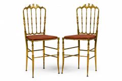 Giuseppe Gaetano Descalzi Set of 10 Giuseppe Gaetano Decalzi Chiavari Italian Brass Dining Side Chairs - 4172507