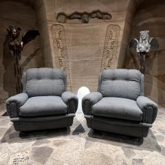 Giuseppe Munari 1960s ITALY Guiseppe Munari for Poltrona Deco Lounge Chairs New Gray Boucl  - 2985815