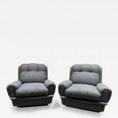 Giuseppe Munari 1960s ITALY Guiseppe Munari for Poltrona Deco Lounge Chairs New Gray Boucl  - 2988135