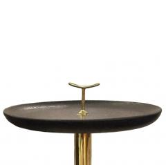 Giuseppe Ostuni Giuseppe Ostuni Attributed Brass Occasional Table with Lava StoneTop 1960s - 4215435