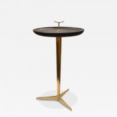 Giuseppe Ostuni Giuseppe Ostuni Attributed Brass Occasional Table with Lava StoneTop 1960s - 4217243