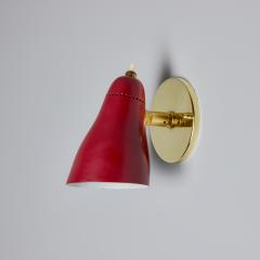 Giuseppe Ostuni Pair of 1950s Giuseppe Ostuni Model 101 Red Articulating Sconces for O Luce - 4104655
