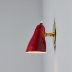 Giuseppe Ostuni Pair of 1950s Giuseppe Ostuni Model 101 Red Articulating Sconces for O Luce - 4104657