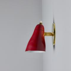 Giuseppe Ostuni Pair of 1950s Giuseppe Ostuni Model 101 Red Articulating Sconces for O Luce - 4104658