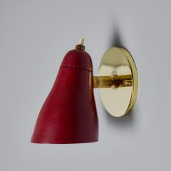 Giuseppe Ostuni Pair of 1950s Giuseppe Ostuni Model 101 Red Articulating Sconces for O Luce - 4104660