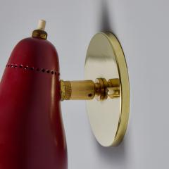 Giuseppe Ostuni Pair of 1950s Giuseppe Ostuni Model 101 Red Articulating Sconces for O Luce - 4104661