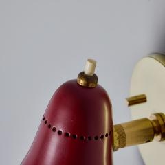 Giuseppe Ostuni Pair of 1950s Giuseppe Ostuni Model 101 Red Articulating Sconces for O Luce - 4104662