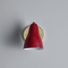 Giuseppe Ostuni Pair of 1950s Giuseppe Ostuni Model 101 Red Articulating Sconces for O Luce - 4104665