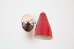 Giuseppe Ostuni Pair of 1960s Giuseppe Ostuni Model 101 Red Articulating Sconces for O Luce - 2265249