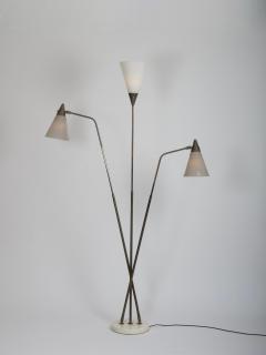 Giuseppe Ostuni Rare Giuseppe Ostuni for O Luce lucite shade adjustable floor lamp Italy c1950 - 4750567