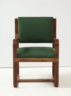 Giuseppe Pagano Pogatschnig Curved Laminated Green Cashmere Armchair by Giuseppe Pagano Italy c 1940s - 2280647