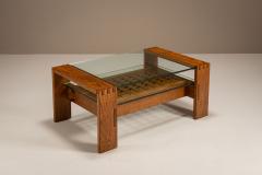Giuseppe Rivadossi Brutalist Coffee Table in Slavonian Oak by Giuseppe Rivadossi Italy 1970s - 4406310