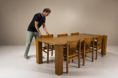 Giuseppe Rivadossi Large Giuseppe Rivadossi Dining Room Table in Oak Italy 1970s - 4300042