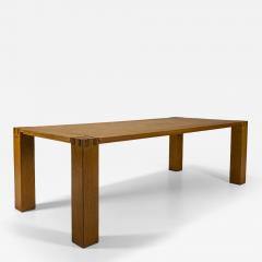 Giuseppe Rivadossi Large Giuseppe Rivadossi Dining Room Table in Oak Italy 1970s - 4305611