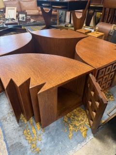 Giuseppe Rivadossi Rare Modular Quadrifoglio Coffee Table in Oak by Giuseppe Rivadossi 1970s - 4749422