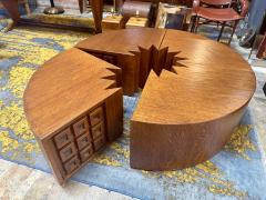 Giuseppe Rivadossi Rare Modular Quadrifoglio Coffee Table in Oak by Giuseppe Rivadossi 1970s - 4753681