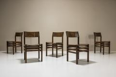 Giuseppe Rivadossi Set Of 5 Dining Chairs In Slavonian Oak By Officina Rivadossi Italy 1970s - 3607864