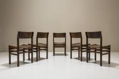 Giuseppe Rivadossi Set Of 5 Dining Chairs In Slavonian Oak By Officina Rivadossi Italy 1970s - 3607868