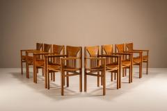 Giuseppe Rivadossi Set of Eight Armchairs in Oak by Giuseppe Rivadossi Italy - 4360708