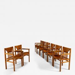 Giuseppe Rivadossi Set of Eight Armchairs in Oak by Giuseppe Rivadossi Italy - 4362669