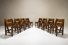 Giuseppe Rivadossi Set of Eight Regina Dining Chairs in Walnut by Officina Rivadossi Italy 1968 - 3727781