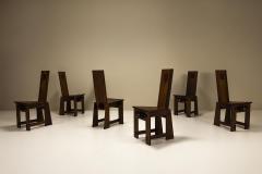 Giuseppe Rivadossi Six High Back Dining Chairs in the Style of Giuseppe Rivadossi Italy 1970s - 4300122