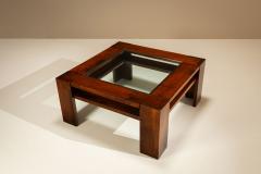 Giuseppe Rivadossi Square Coffee Table by Giuseppe Rivadossi in Slavonian Oak Italy 1980s - 4570452