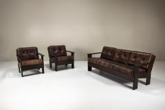 Giuseppe Rivadossi Three seater Sofa by Giuseppe Rivadossi in Slavonian Oak and Leather - 3966649