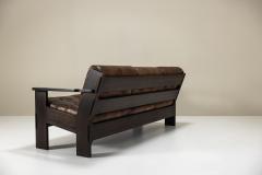 Giuseppe Rivadossi Three seater Sofa by Giuseppe Rivadossi in Slavonian Oak and Leather - 3966650