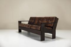 Giuseppe Rivadossi Three seater Sofa by Giuseppe Rivadossi in Slavonian Oak and Leather - 3966651