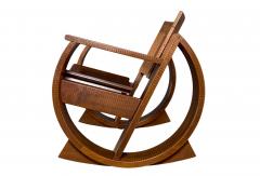 Giuseppe Rivadossi c1980 Giuseppe Rivadossi carved walnut rocking chair Italy - 3466425
