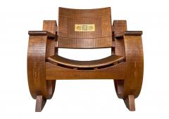 Giuseppe Rivadossi c1980 Giuseppe Rivadossi carved walnut rocking chair Italy - 3466426